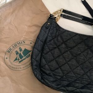 Brahmin Quilted Denim Canvas Tote